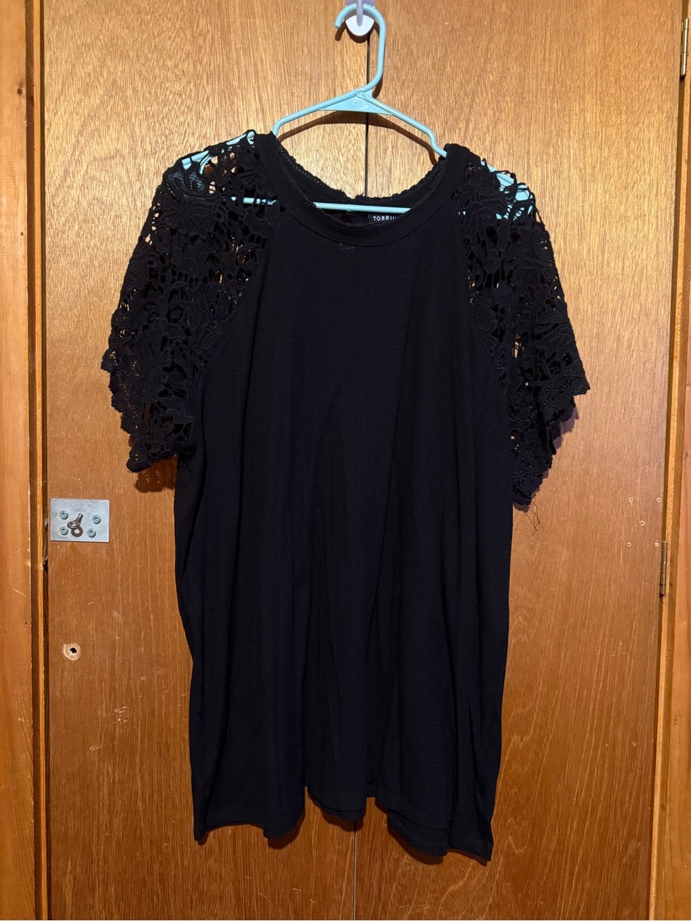 torrid Black Crochet Sleeve Top